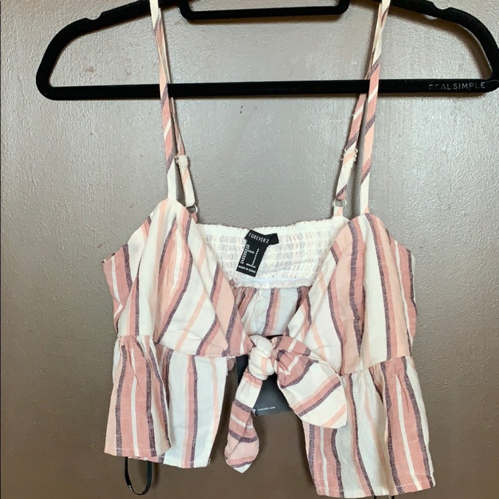 Multi Color Crop Top w Tie